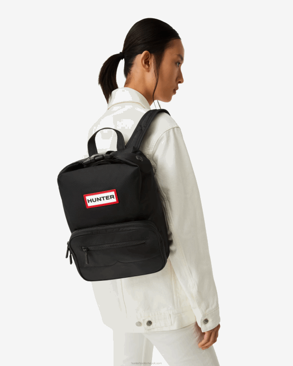 UK Hunter Men Mini Nylon Pioneer Top Clip Backpack Black 28BV423