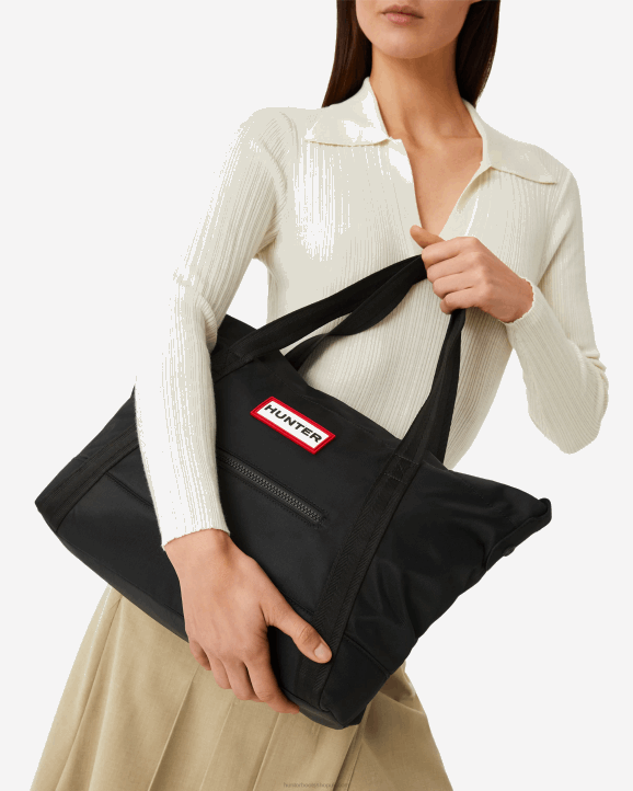 UK Hunter Men Nylon Medium Top Clip Tote Bag Black 28BV457