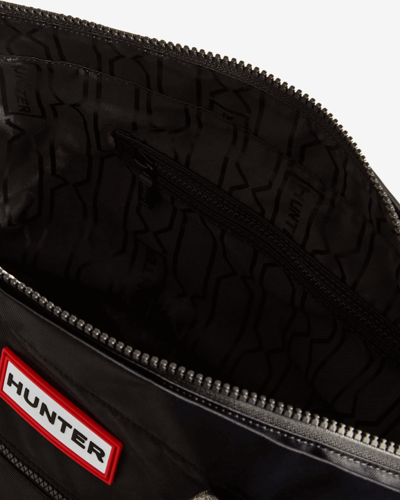 UK Hunter Men Nylon Medium Top Clip Tote Bag Black 28BV457