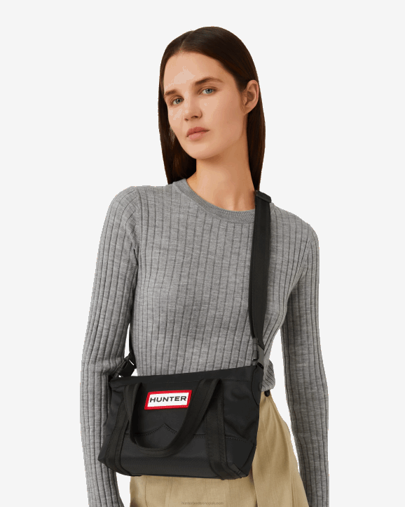 UK Hunter Men Nylon Mini Top Clip Tote Bag Black 28BV461