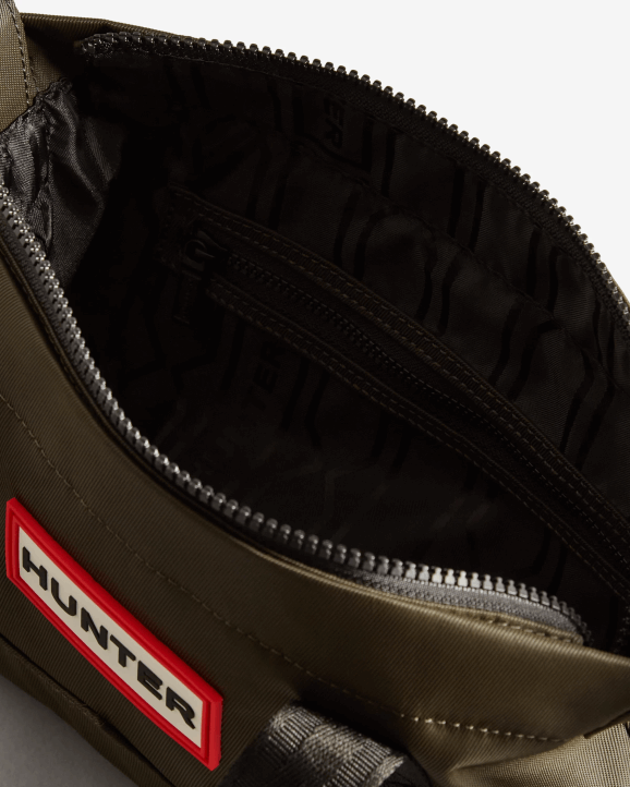 UK Hunter Men Nylon Mini Top Clip Tote Bag Dark Olive 28BV462