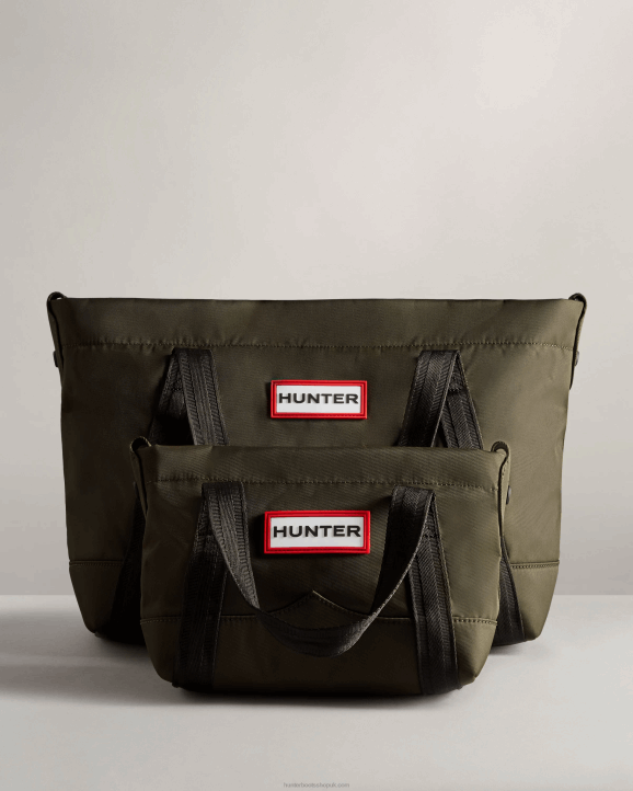UK Hunter Men Nylon Mini Top Clip Tote Bag Dark Olive 28BV462