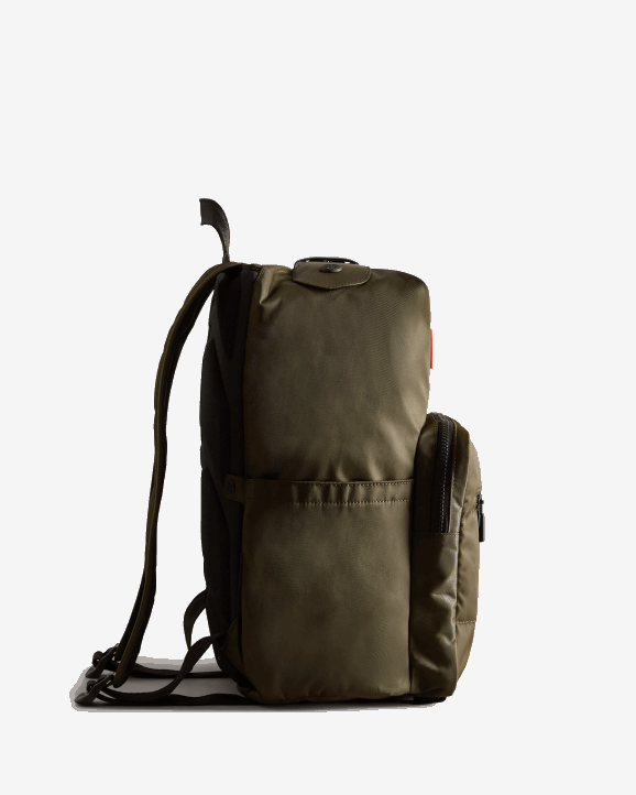 UK Hunter Men Nylon Pioneer Top Clip Backpack Dark Olive 28BV419