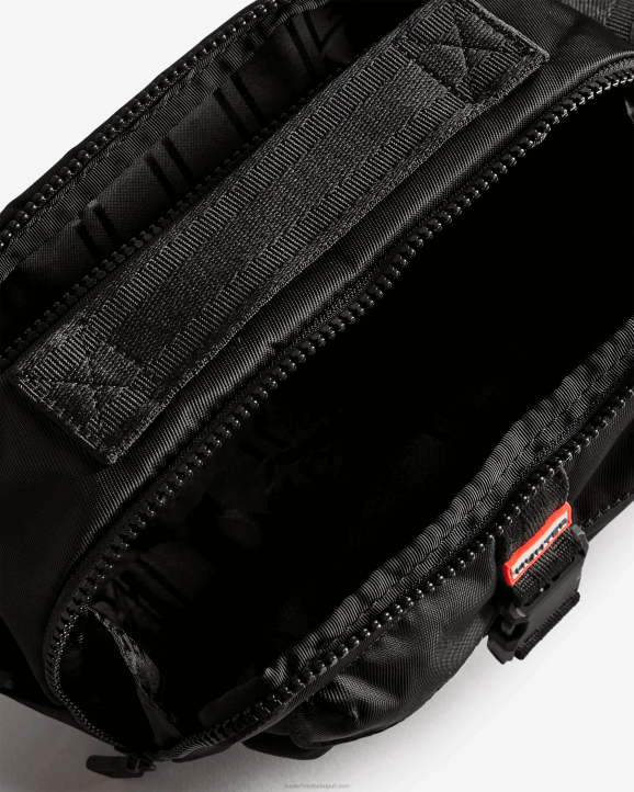 UK Hunter Men Nylon Three-Way Top Clip Crossbody Bag Black 28BV466