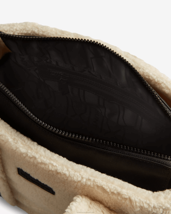 UK Hunter Men Wanderer Vegan Shearling Mini Tote Bag White Willow 28BV499