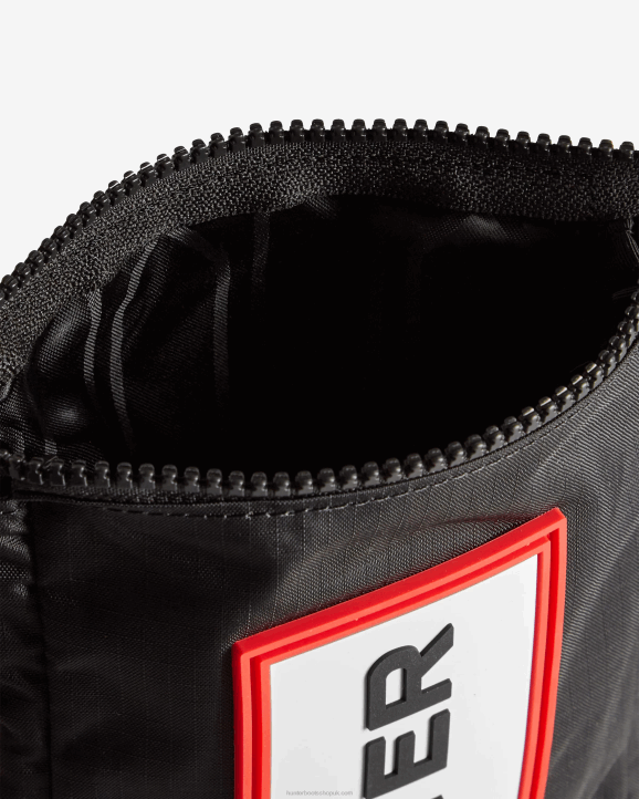 UK Hunter Men Travel Ripstop Recycled Nylon Phone Pouch Black/Red Box Logo 28BV377