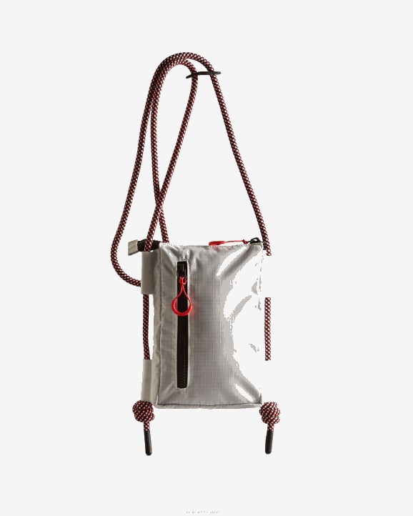 UK Hunter Men Travel Ripstop Recycled Nylon Phone Pouch White/Red Box Logo 28BV378