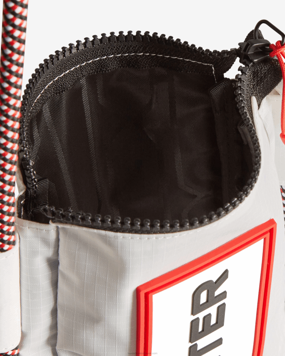 UK Hunter Men Travel Ripstop Recycled Nylon Phone Pouch White/Red Box Logo 28BV378