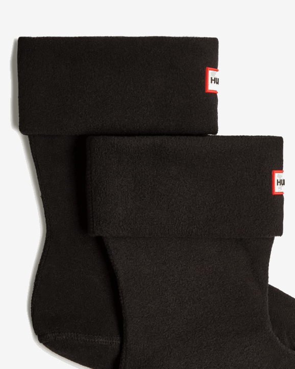 UK Hunter Men Recycled Fleece Cuff Short Boot Socks Black 28BV398