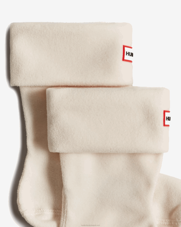 UK Hunter Men Recycled Fleece Cuff Short Boot Socks Hunter White 28BV399