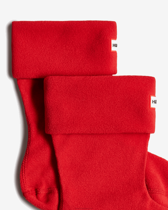 UK Hunter Men Recycled Fleece Cuff Short Boot Socks Military Red 28BV400