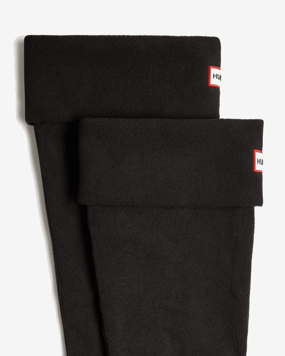 UK Hunter Men Recycled Fleece Cuff Tall Boot Socks Black 28BV396
