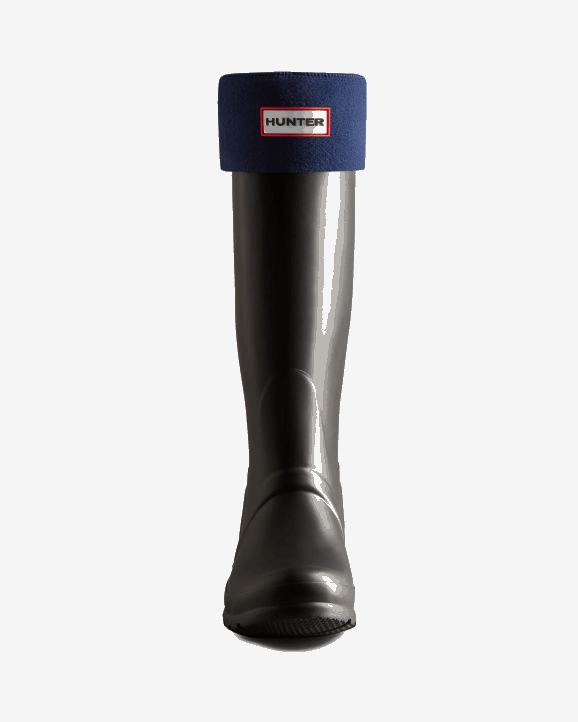 UK Hunter Men Recycled Fleece Cuff Tall Boot Socks Navy 28BV477