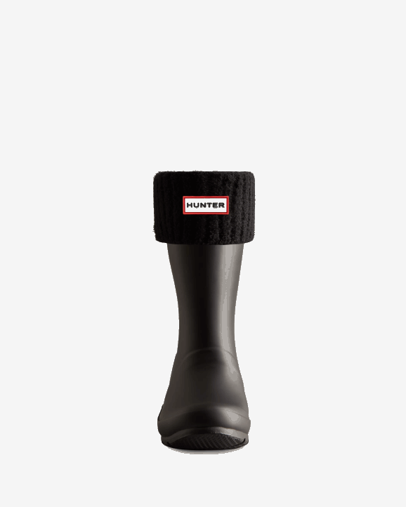 UK Hunter Men Recycled Nylon Blend Cuff Short Boot Socks Black 28BV405