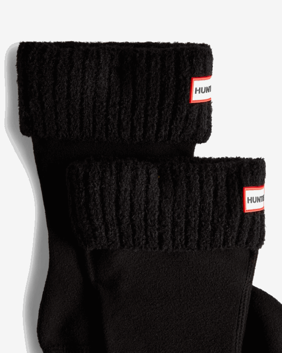 UK Hunter Men Recycled Nylon Blend Cuff Short Boot Socks Black 28BV405