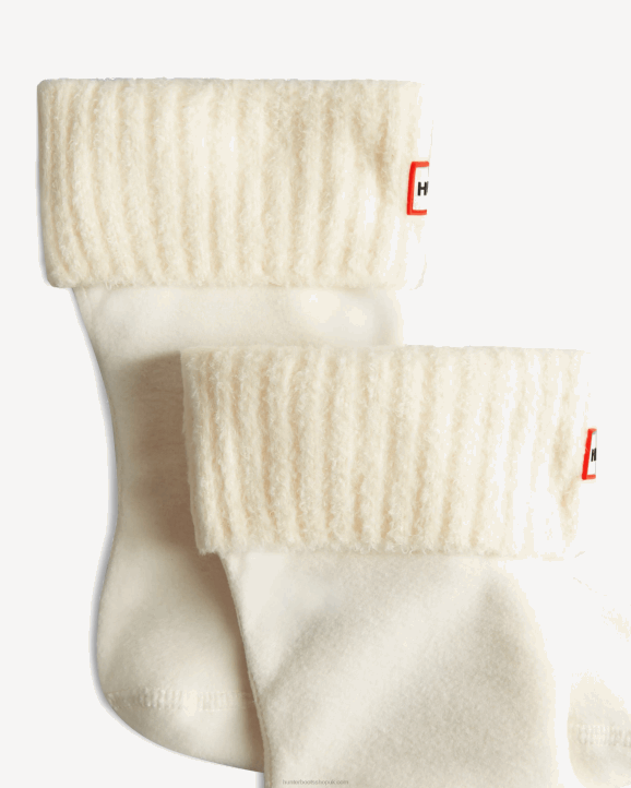 UK Hunter Men Recycled Nylon Blend Cuff Short Boot Socks Hunter White 28BV482