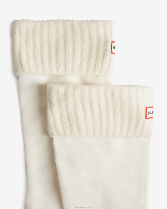UK Hunter Men Recycled Nylon Blend Cuff Tall Boot Socks Hunter White 28BV481