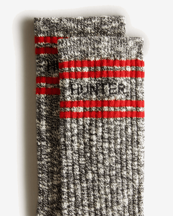 UK Hunter Women Branded College Mouline Short Socks Black 28BV389