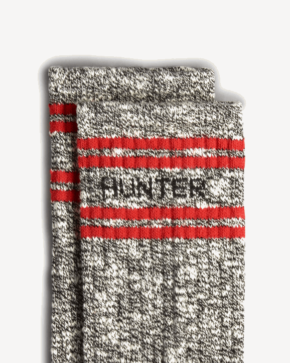 UK Hunter Women Branded College Mouline Tall Socks Black 28BV390