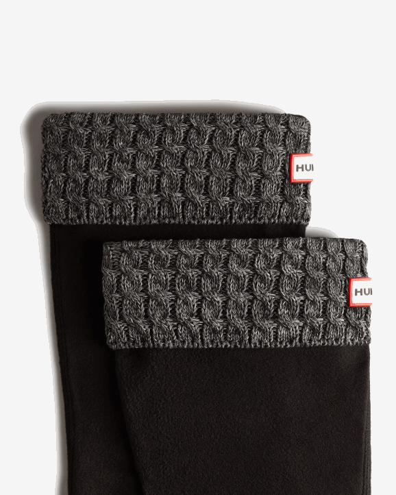 UK Hunter Women Recycled 6 Stitch Knitted Cuff Wide Tall Boot Socks 28BV410