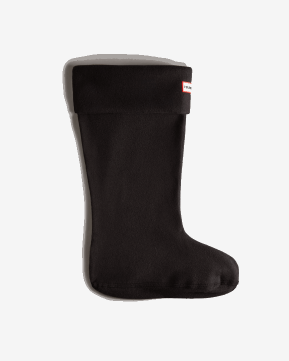 UK Hunter Women Recycled Fleece Cuff Wide Tall Boot Socks Black 28BV487