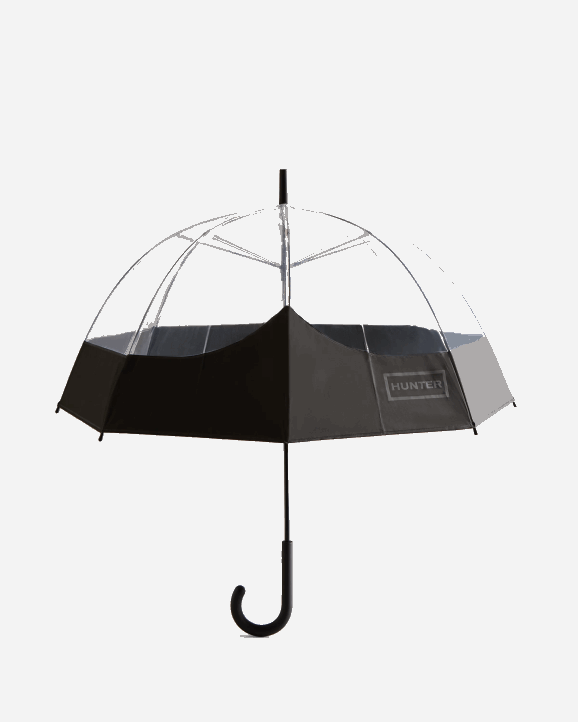 UK Hunter Men Transparent Moustache Bubble Umbrella Black 28BV380