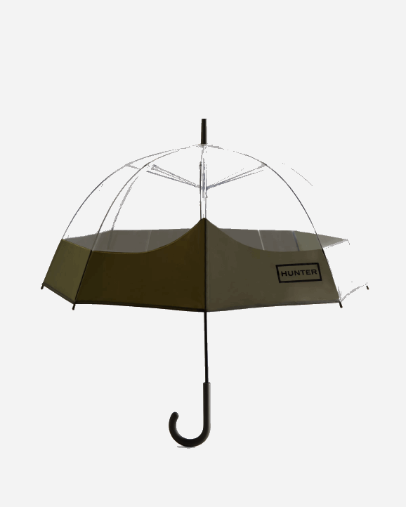 UK Hunter Men Transparent Moustache Bubble Umbrella Dark Olive 28BV392