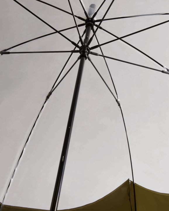 UK Hunter Men Transparent Moustache Bubble Umbrella Dark Olive 28BV392