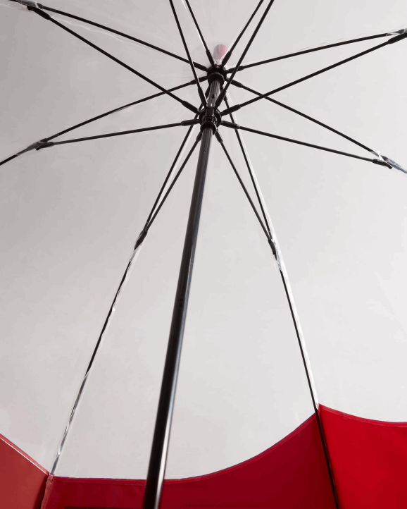 UK Hunter Men Transparent Moustache Bubble Umbrella Military Red 28BV393