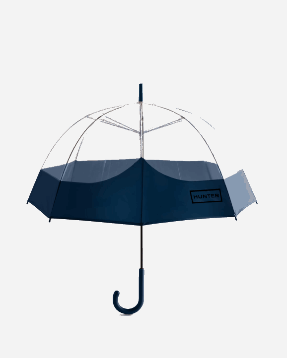 UK Hunter Men Transparent Moustache Bubble Umbrella Navy 28BV455