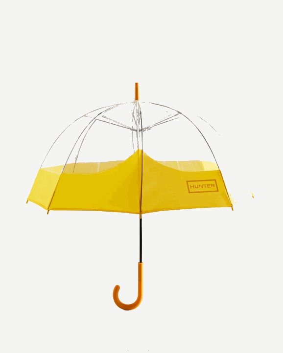 UK Hunter Men Transparent Moustache Bubble Umbrella Yellow 28BV381