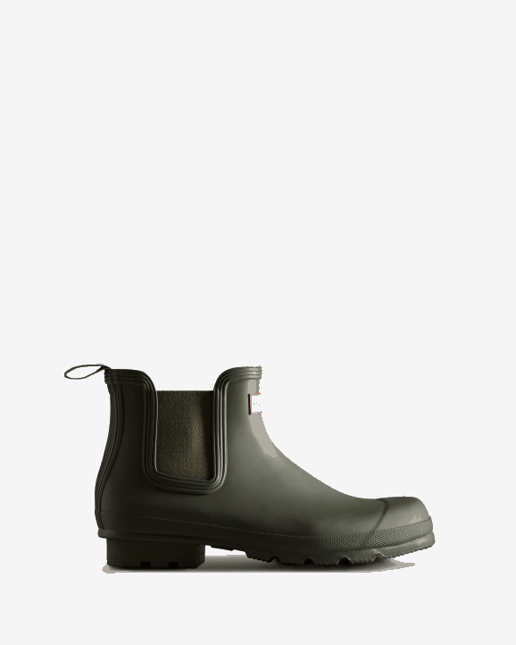 UK Hunter Men Original Chelsea Boots Dark Olive 28BV528