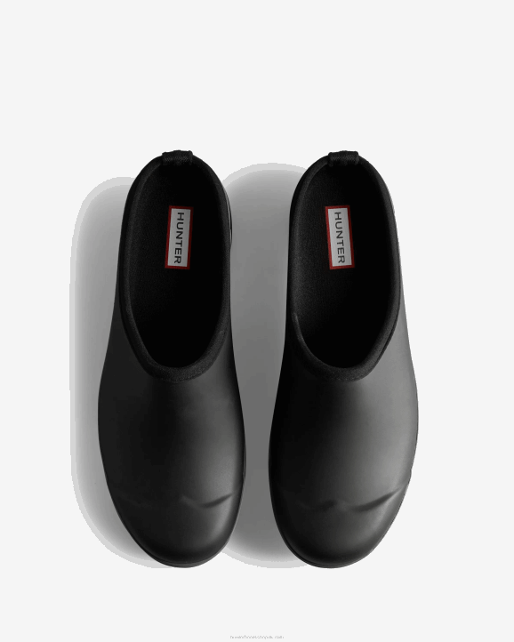 UK Hunter Men Play Striped Sole Clogs Black/White Willow/Urban Grey 28BV583