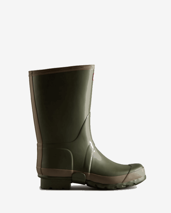 UK Hunter Men Gardener Rain Boots Dark Olive/Clay 28BV529