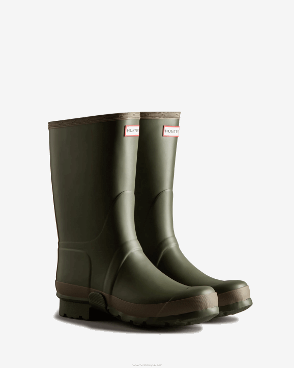 UK Hunter Men Gardener Rain Boots Dark Olive/Clay 28BV529