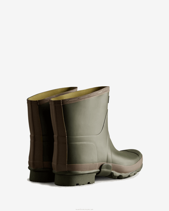 UK Hunter Men Gardener Short Rain Boots Dark Olive/Clay 28BV519