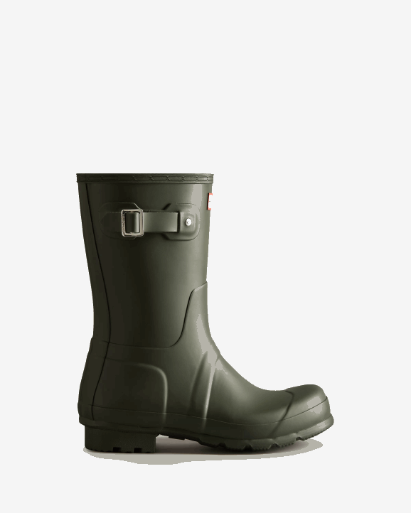 UK Hunter Men Original Short Rain Boots Dark Olive 28BV518
