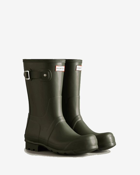 UK Hunter Men Original Short Rain Boots Dark Olive 28BV518