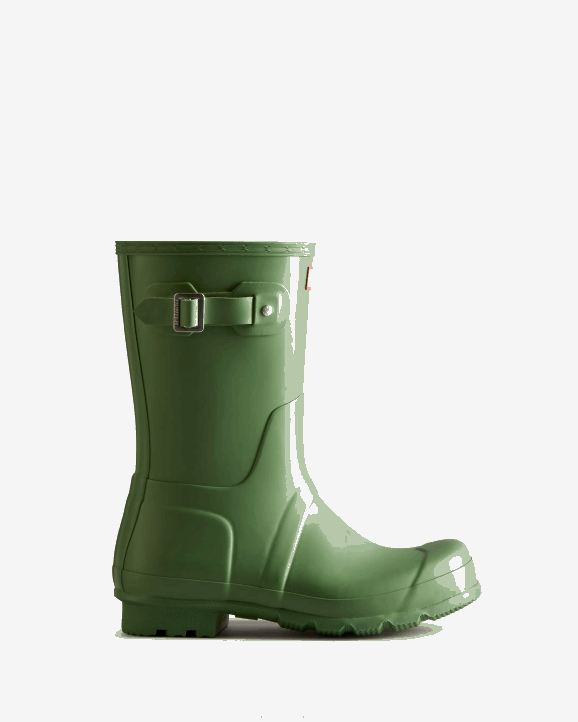 UK Hunter Men Original Short Rain Boots Fell Green 28BV551