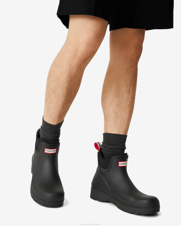 UK Hunter Men Play Neoprene Chelsea Boots Black 28BV508