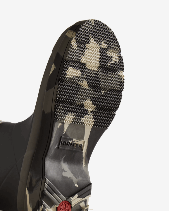 UK Hunter Men Play Short Colour Splash Sole Rain Boots Black/Mere/Shaded White 28BV503