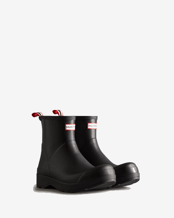 UK Hunter Men Play Short Rain Boots Black 28BV525