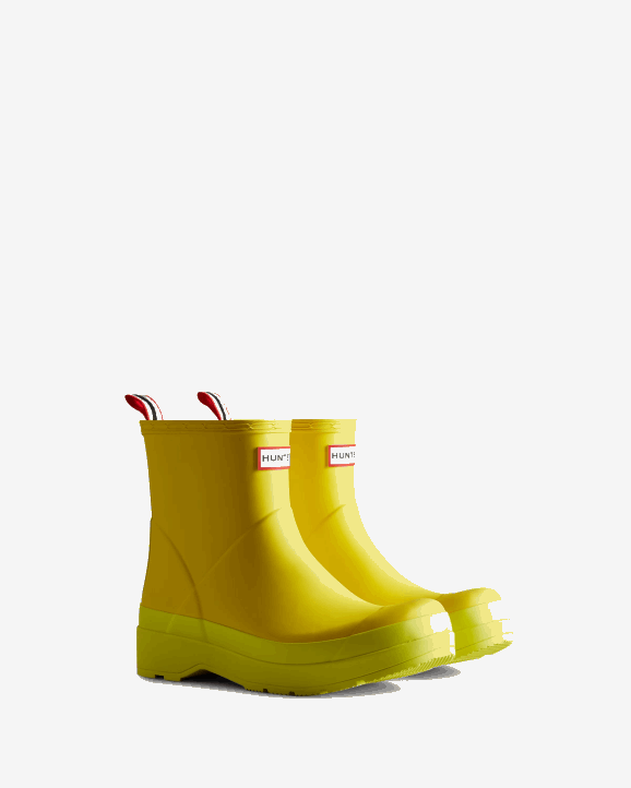 UK Hunter Men Play Short Rain Boots Illuminating Yellow/Zesty Yellow 28BV511