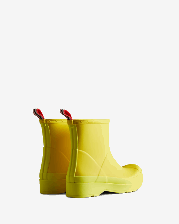 UK Hunter Men Play Short Rain Boots Illuminating Yellow/Zesty Yellow 28BV511