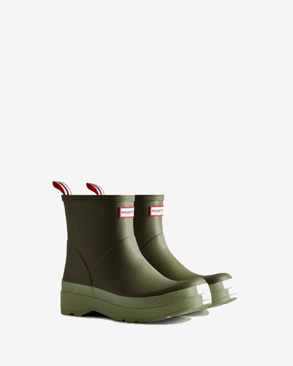 UK Hunter Men Play Short Rain Boots Lichen Green/Everglade Green 28BV501