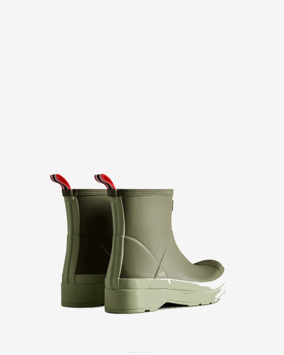 UK Hunter Men Play Short Rain Boots Lichen Green/Everglade Green 28BV501