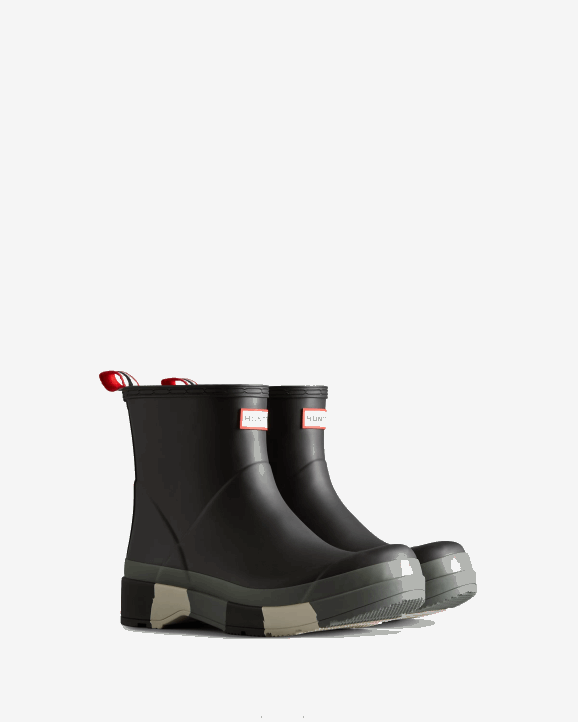 UK Hunter Men Play Short Striped Sole Rain Boots 28BV558