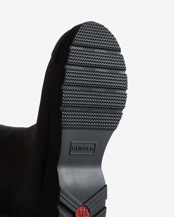 UK Hunter Men Play Vegan Shearling Insulated Mid-Height Rain Boots Black 28BV514