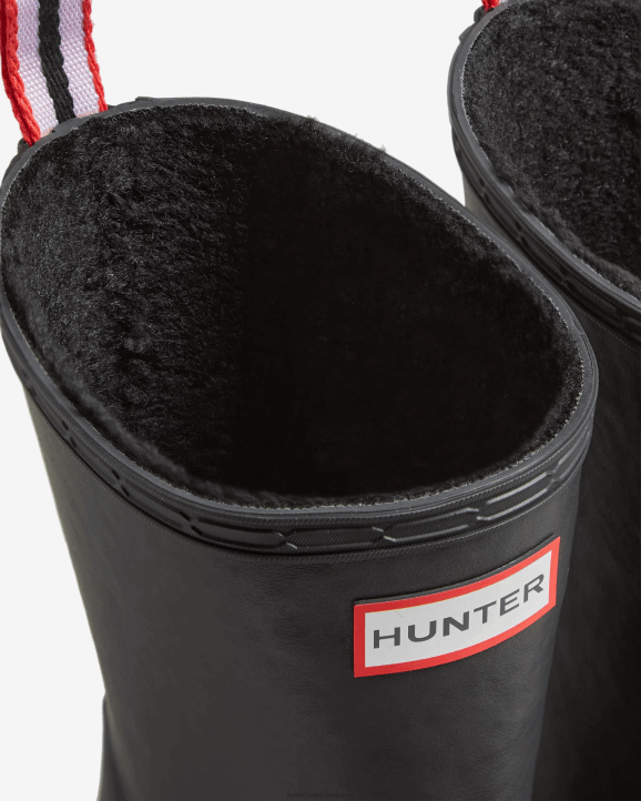 UK Hunter Men Play Vegan Shearling Insulated Mid-Height Rain Boots Black 28BV514