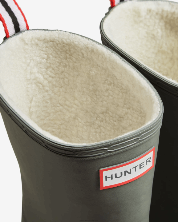 UK Hunter Men Play Vegan Shearling Insulated Mid-Height Rain Boots Urban Grey 28BV597